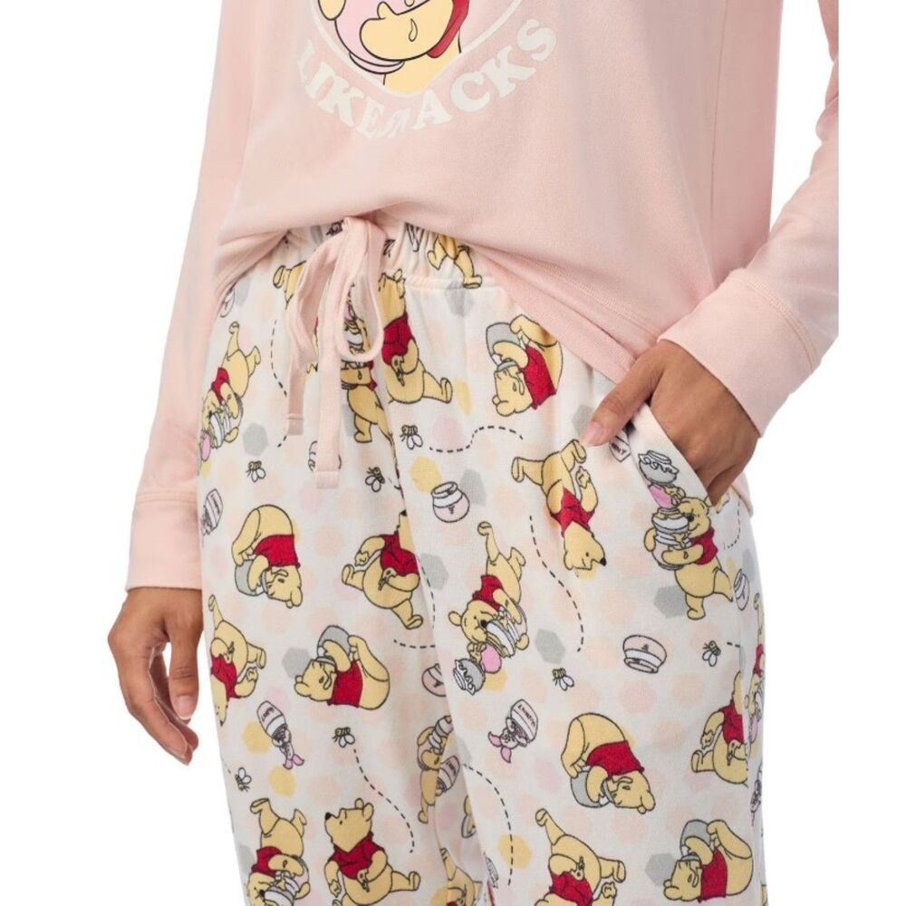 NEW Pink Sz XL (16/18) Stretchy WINNIE THE POOH Comfy Pajama Lounge Set DISNEY - Picture 5 of 5